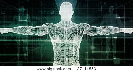 Healthcare Technology With a Human Body Scan Concept 3D Illustration Render