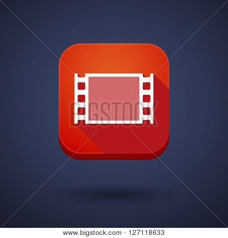Square Long Shadow App Button With A Film Photogram
