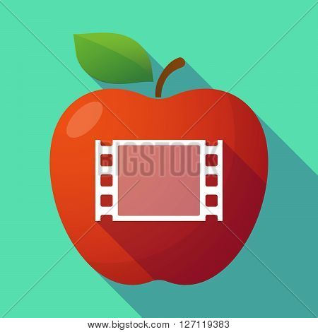 Long Shadow Red Apple With A Film Photogram
