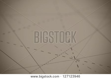 Black Pins In Paper Linked By Lines