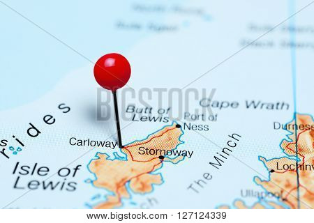 Carloway pinned on a map of Scotland