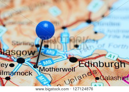 Motherwell pinned on a map of Scotland