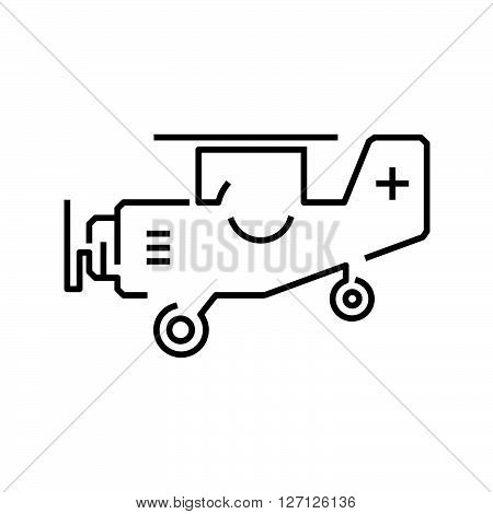 line icon ambulance small plane icon support vector design EPS10.