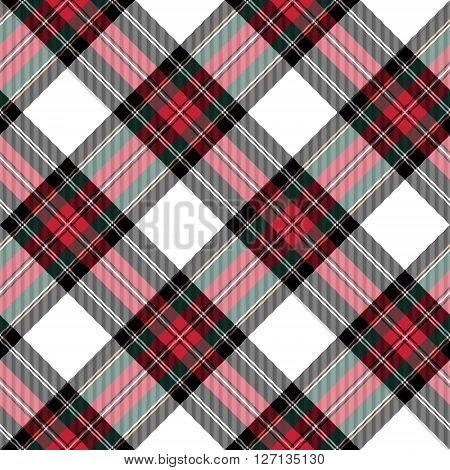 dress stewart tartan seamless pattern diagonal fabric texture. Vector illustration. EPS 10. No transparency. No gradients.