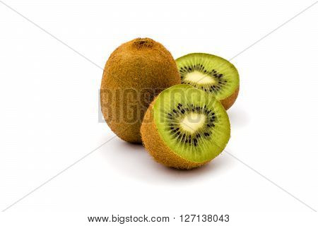 Kiwi fruit isolated on white background, raw food