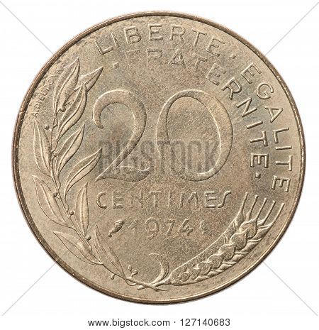 Twenty French Centimes