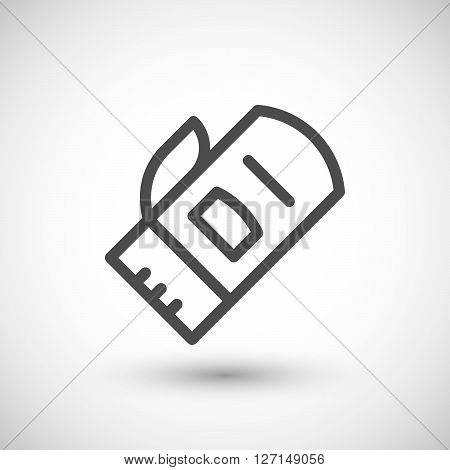 Protective mitten line icon isolated on grey. Vector illustration