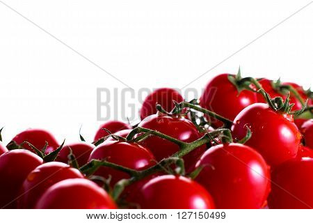 cherry tomatoes isolated on white background, raw food