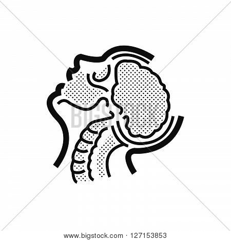 brain anatomy Medical Doctors Otolaryngology icon, vector design eps10.