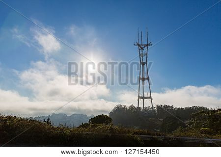 View of the Sutro Tower in San Francisco