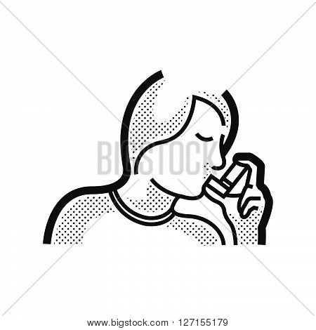 Otolaryngology using the asthma inhaler icon, vector design eps10.