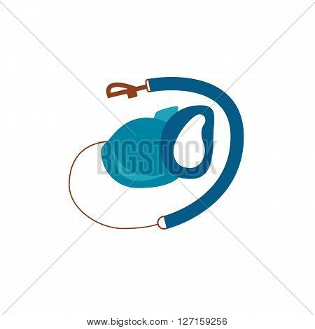 Dog leash icon. Colorful dog lead isolated vector. Flat dog leash illustration. Home pet lead cute icon.  Dog leash silhouette isolated on white background