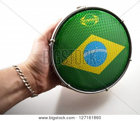 Green Brazilian drum called 