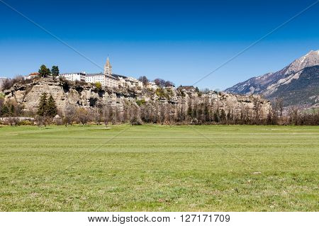 The small vilage Embrun in Hautes-Alpes France