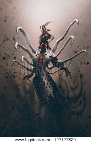 science fiction robot character, illustration digital painting
