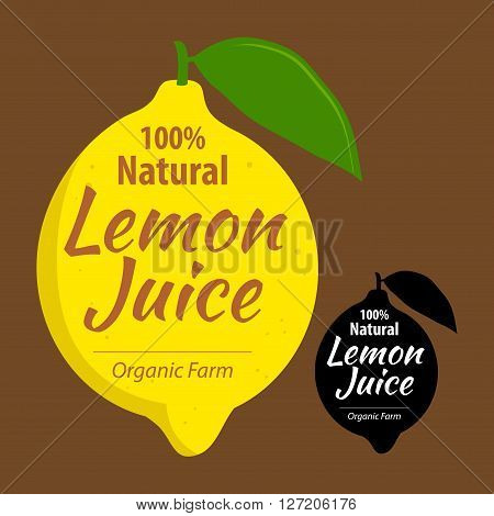 Vector stock of natural organic lemon juice logo