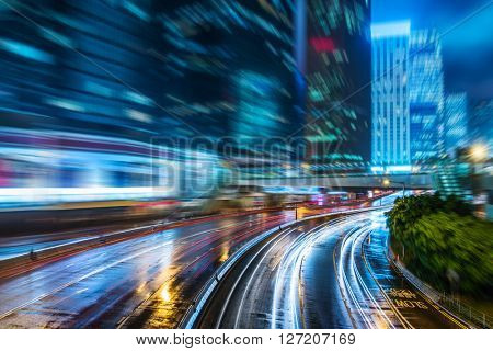 crowded traffic in the downtown district,hongkong china