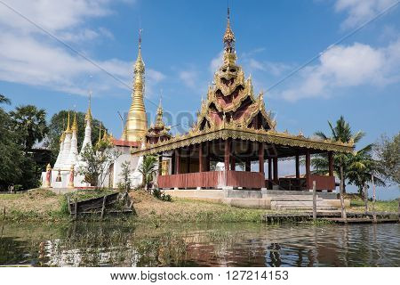 Padogas of Buddhist -Inle lake Shan state of Myanmar.