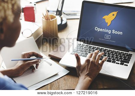 Opening Soon Launch Welcome Advertising Commercial Concept