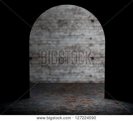 Looking from Mouse Wall Hole extreme closeup. 3d Rendering