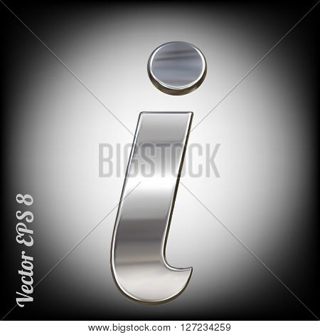 Vector letter i from metal alphabet. Lovercase metal font collection. EPS 8