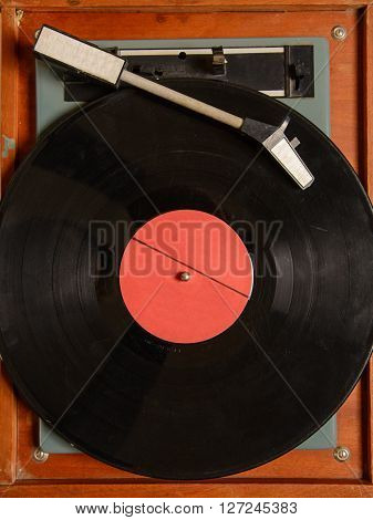 Stereo Turntable Vinyl Record Player Analog Retro Vintage front view