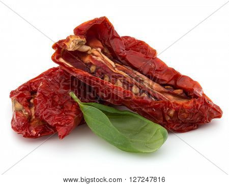 Dried tomatoes isolated on white background cutout