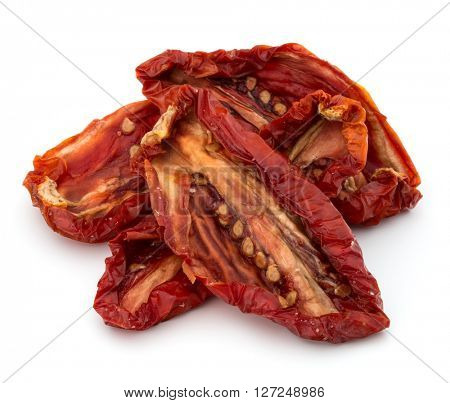 Dried tomatoes isolated on white background cutout