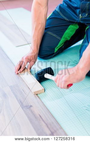 DIY workman flooring apartment floor
