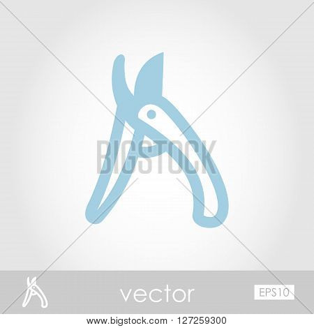 Secateurs pruner averruncator vector icon outline isolated garden eps 10
