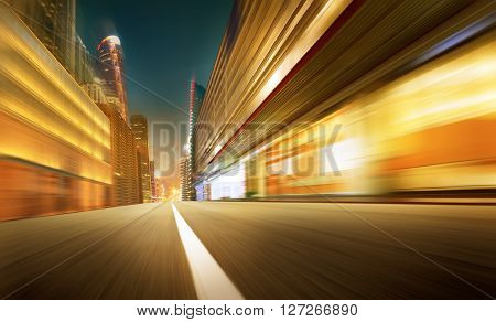urban street landscape motion blur backgroundgold mood