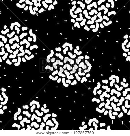 Seamless pattern. Casual unusual texture with chaotic hooks spot dot pattern. Abstract stylish trendy doodle ornament
