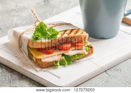 Sandwich And Coffee