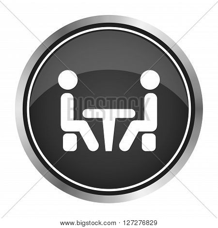 Conference icon. People sitting at the table.