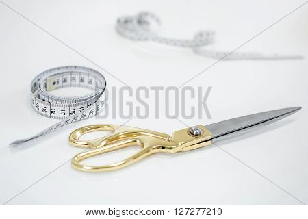 Set Of Sewing Scissors, Measuring Tape