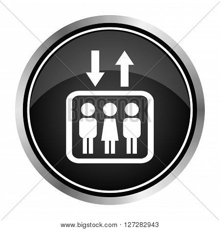Elevator icon. Lift or elevator symbol on black background,Vector EPS10