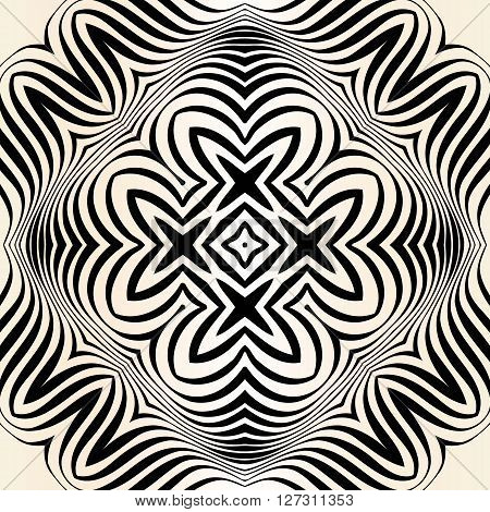 texture pattern illusion of the lines in the form of a symmetrical convex rhombus in a square on a background metal gradient