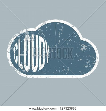 Cloudy rerto grunge Background with Type. Design for Print. Vector Illustration