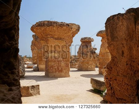 Carthago (Carthage) ruins of capital city of the ancient Carthaginian civilization. UNESCO World Heritage Site. Tunis Tunisia.