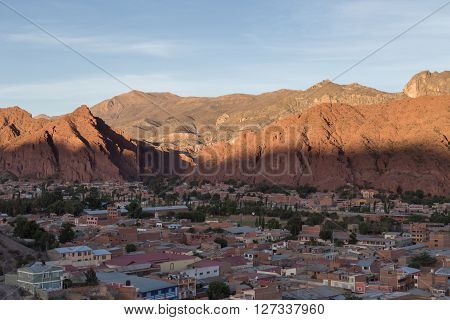 Tupiza, Bolivia - November 04, 2015: View over the city of Tupiza