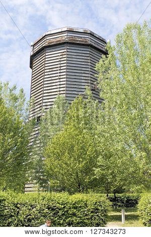 ancient gasometer in Brescia in northern Italy