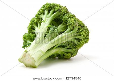 孤立在白色背景上的绿色花椰菜
