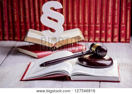 Symbols Of Law In Court Library
