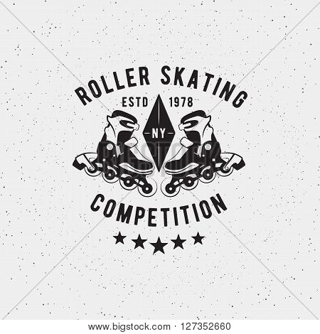 Retro Vintage roller skating competition. Vector design element