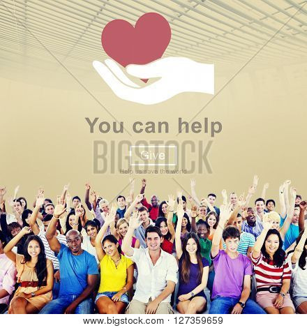 You Can Help Give Welfare Donate Concept