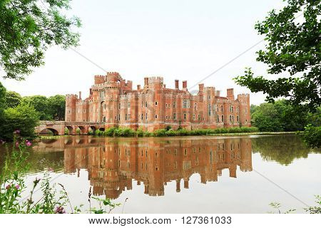 Brick Herstmonceux castle in England East Sussex 15th century UK