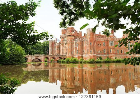 Brick Herstmonceux castle in England East Sussex 15th century UK