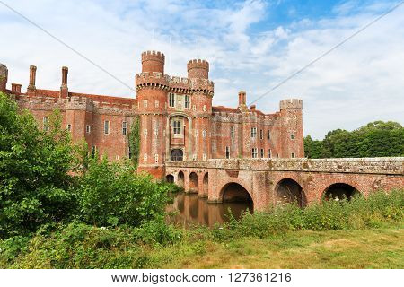 Brick Herstmonceux castle in England East Sussex 15th century UK
