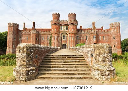 Brick Herstmonceux castle in England East Sussex 15th century UK