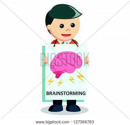 man holding banner  .eps 10 vector illustration flat design